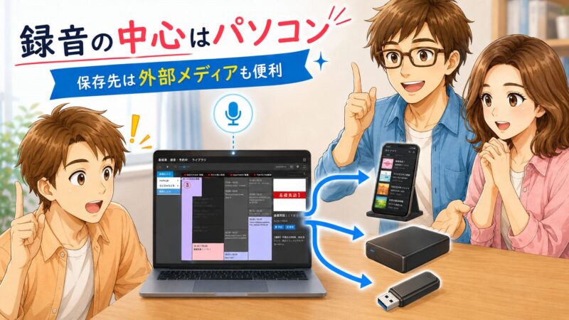4.3 PCが"母艦"として必要/保存先は外付けHDD・USBメモリ推奨