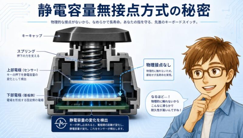 2. なぜREALFORCE R4は疲れないのか?静電容量無接点方式という"心臓部"