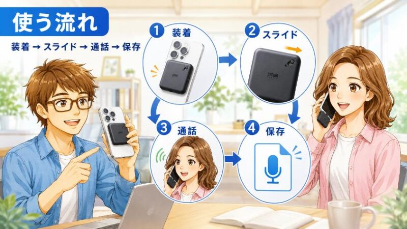 6. ここが便利 400-SCNICR3BKの「ワンタッチ録音」を使う流れ