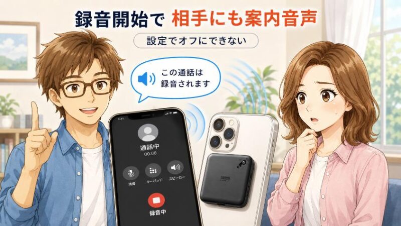 2.2 【最重要】録音すると相手に「この通話は録音されます」とアナウンスが流れる