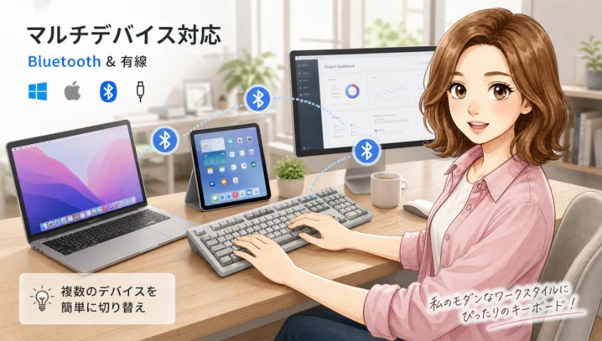 5. 現代の働き方にフィット:接続・静音・マルチデバイス