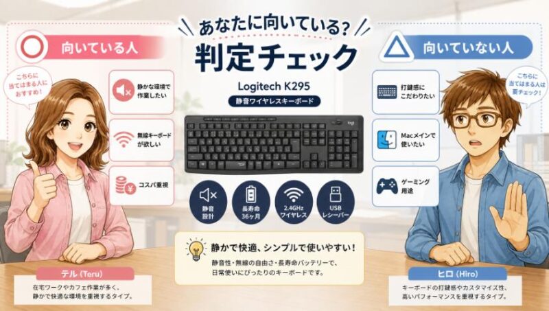 9. 結局、K295はどんな人におすすめ?【向き・不向き判定】