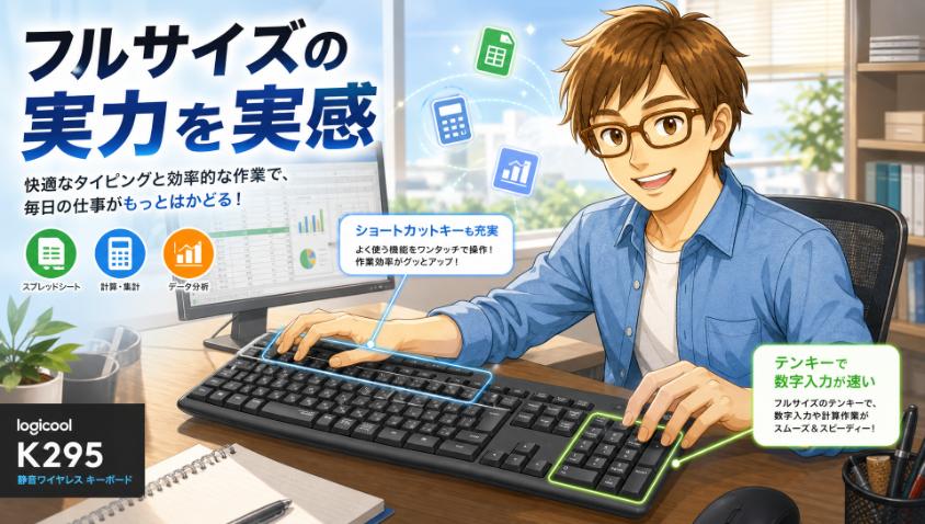 4. テンキー付きフルサイズ&ショートカットキーの実力