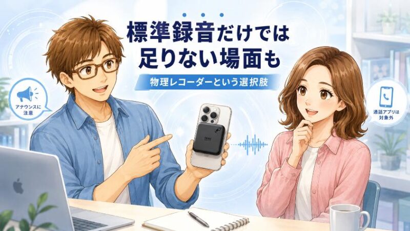 1. 結論 iOS18の標準録音だけでは不十分。「相手に知られず残す」なら400-SCNICR3BKが現実解