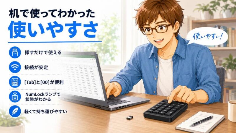 3. 【実機レビュー】机で使ってわかった、TK-TDM017BKの「ここが良い」
