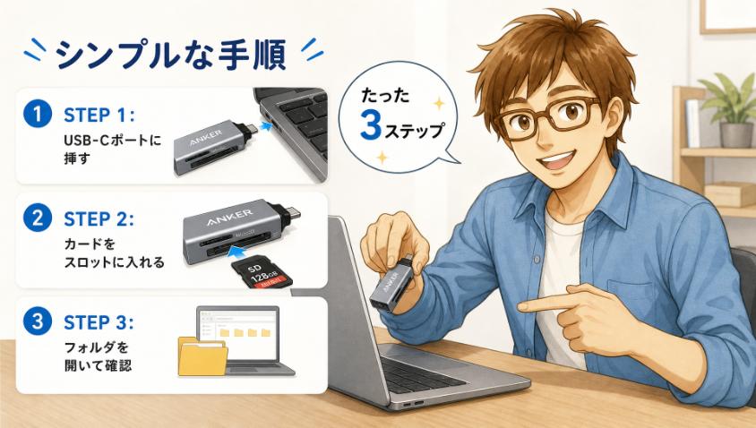 3.　基本の使い方は、たった3ステップ