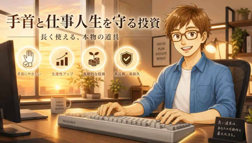 まとめ:REALFORCE R4は「手首と仕事人生を守る最高の自己投資」