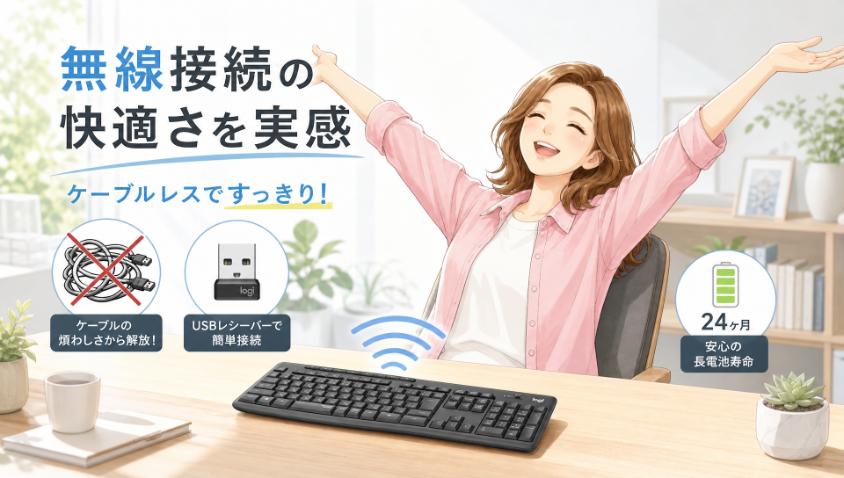 5. 無線接続とバッテリー ケーブルレスの快適さ