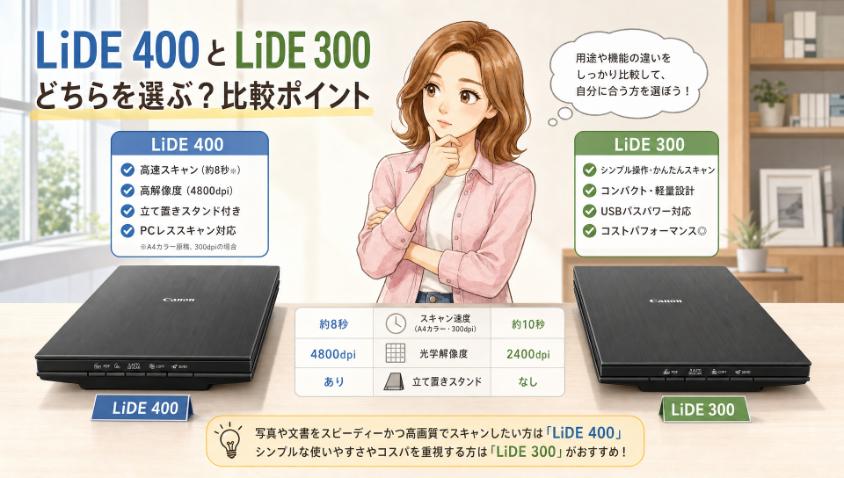 4. LiDE 400 と LiDE 300、結局どっちを選べばいい?