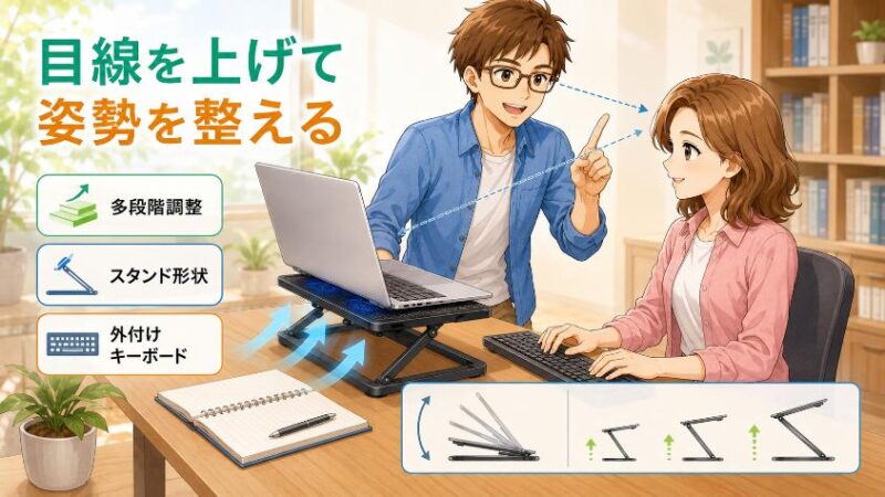 6.3 肩こり・姿勢が気になる → 「多段階角度調整・スタンド」重視