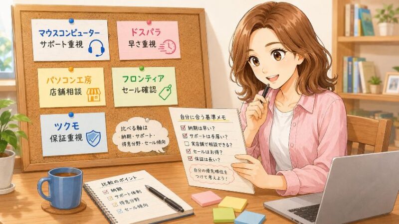 5. 信頼できる国内BTOメーカーおすすめ比較【主要5社】