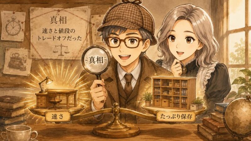 5.　真相　速さと値段のトレードオフだった