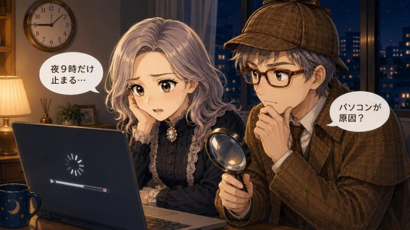 1.　夜9時、動画が止まる。パソコンは本当に犯人なのか?