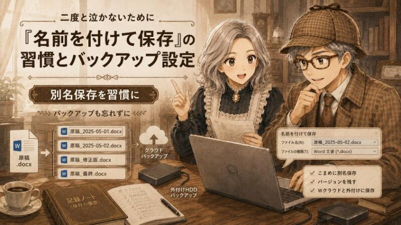 6.　二度と泣かないために　「名前を付けて保存」の習慣とバックアップ設定