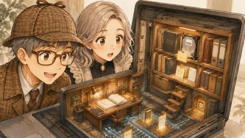 3.　第二の手がかり　パソコンの中には「机」と「本棚」があった