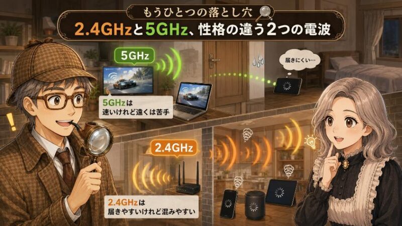 4.　もうひとつの落とし穴　2.4GHzと5GHz、性格の違う2つの電波