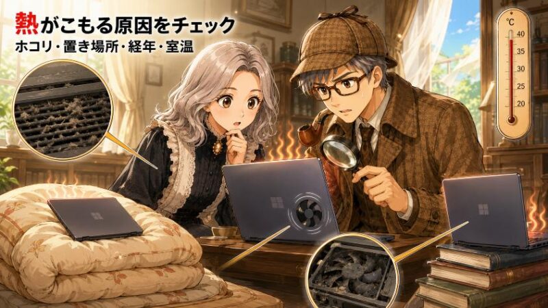 5.　では、なぜ熱がこもるのか。容疑者は4人