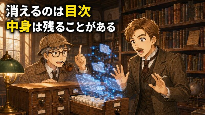 3.　第二の手がかり　「空にする」で消えるのは目次だけ