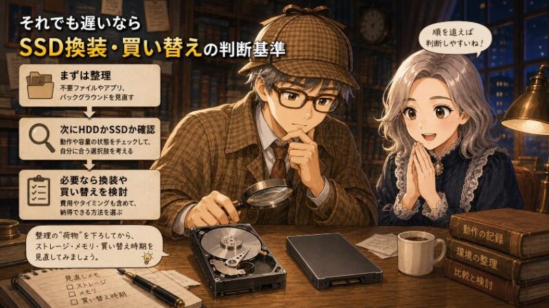 7. それでも遅いなら SSD換装・買い替えの判断基準