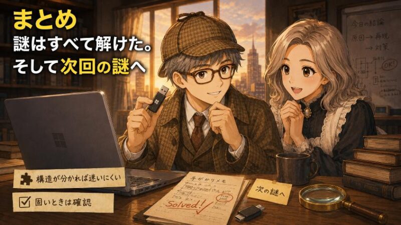 9.　まとめ　謎はすべて解けた。そして次回の謎へ