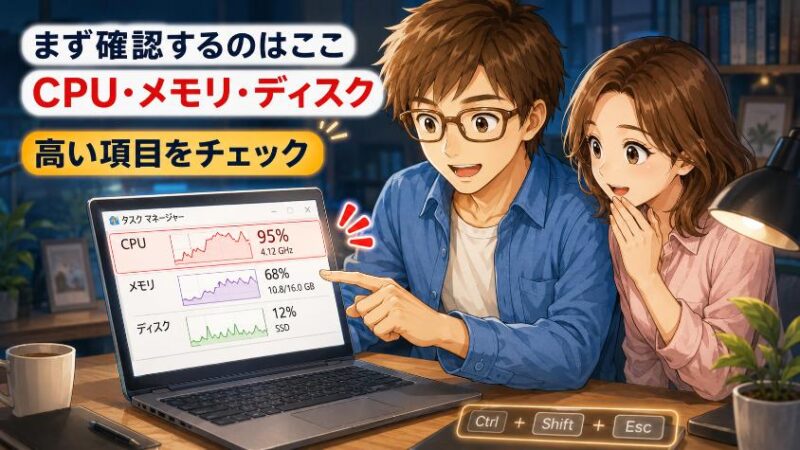 2. 【最重要】タスクマネージャーで「重い原因」の犯人を特定する