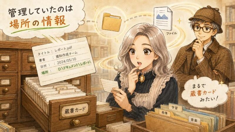 3. 第二の手がかり パソコンは「蔵書カード」でファイルを管理していた
