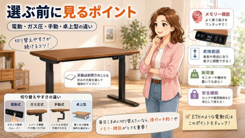 5. 後悔しないための選び方 電動式・ガス圧式・手動式の違い
