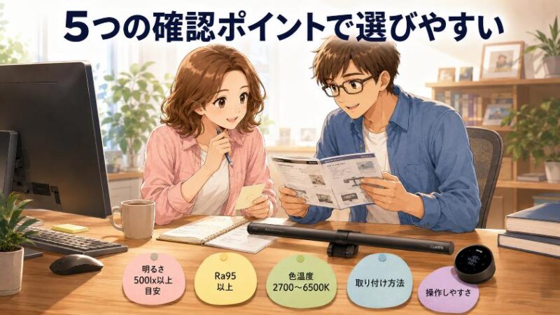 2.　失敗しないモニターライトの選び方【5つのチェックポイント】