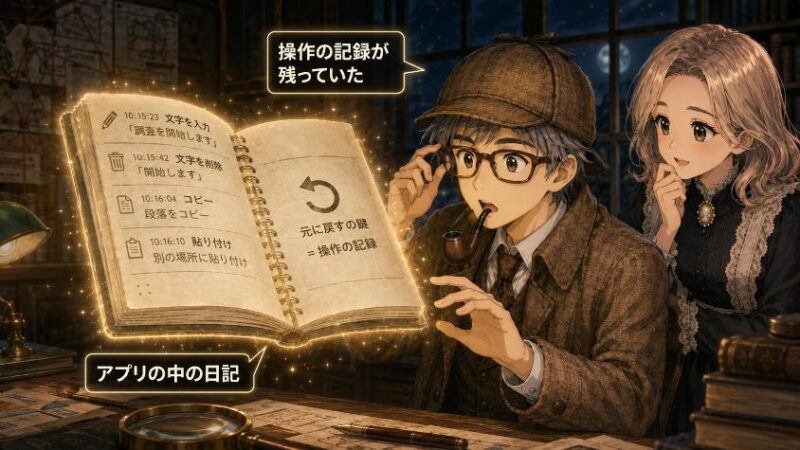 3. 第二の手がかり アプリは「操作の日記」をつけていた