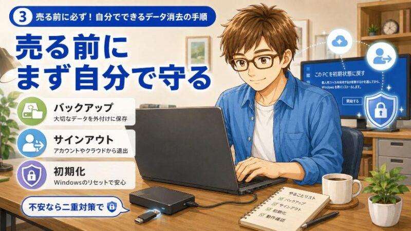 3. 売る前に必ず!自分でできるデータ消去の手順