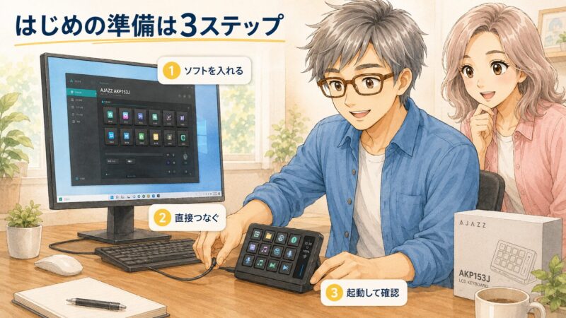 2.　初期セットアップは3ステップで完了する