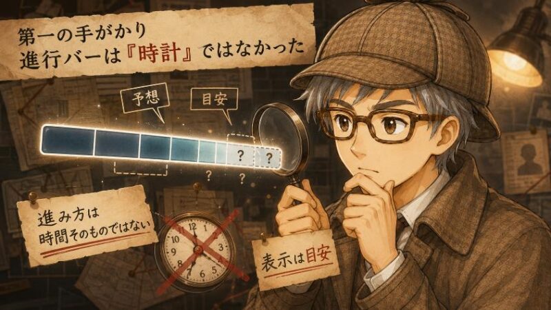 2.　第一の手がかり　進行バーは「時計」ではなかった