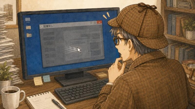 2. 第一の手がかり カーソルは動く。つまり全部が止まったわけではない