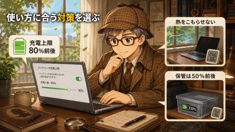 7. 対策の選び方 充電上限・熱対策・保管のコツ