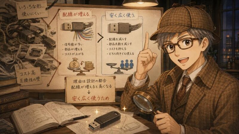 4.　真相　USBが裏表のある設計になった合理的な理由