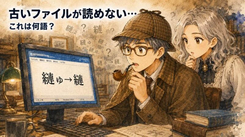 1. 古いファイルを開いたら「縺ゅ→縺」 これは何語なのか?