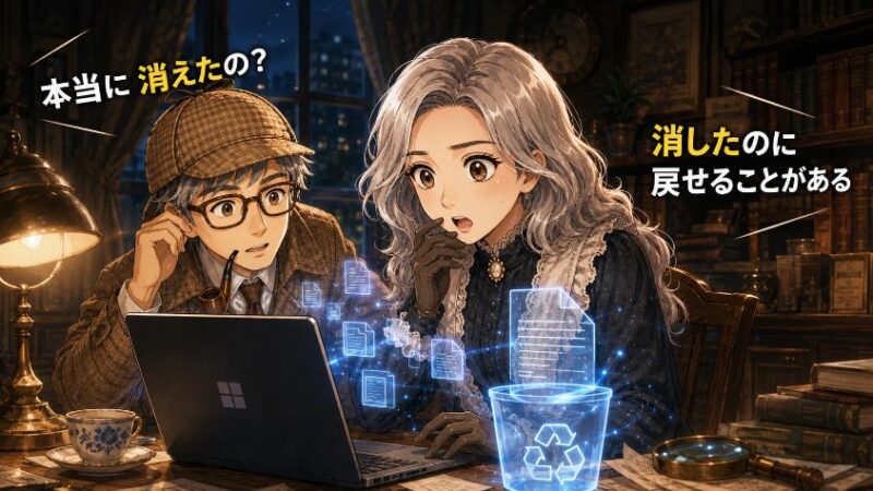 1.　ゴミ箱を空にした　あのファイルは本当に消えたのか?
