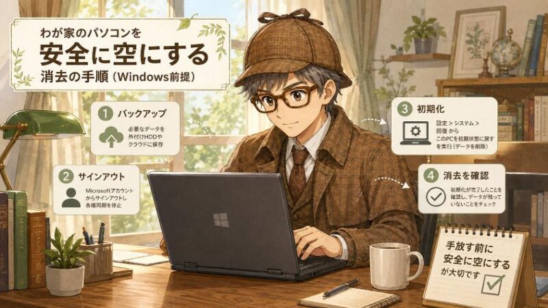6. わが家のパソコンを安全に空にする 消去の手順(Windows前提)