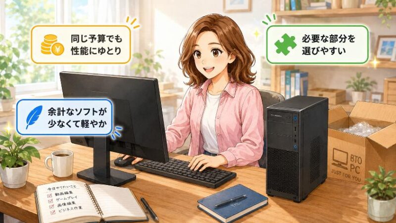 2. BTOパソコンを選ぶ3大メリット