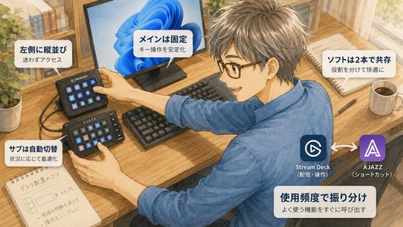 3.　2台運用を快適にするコツ。配置とソフトの棲み分け