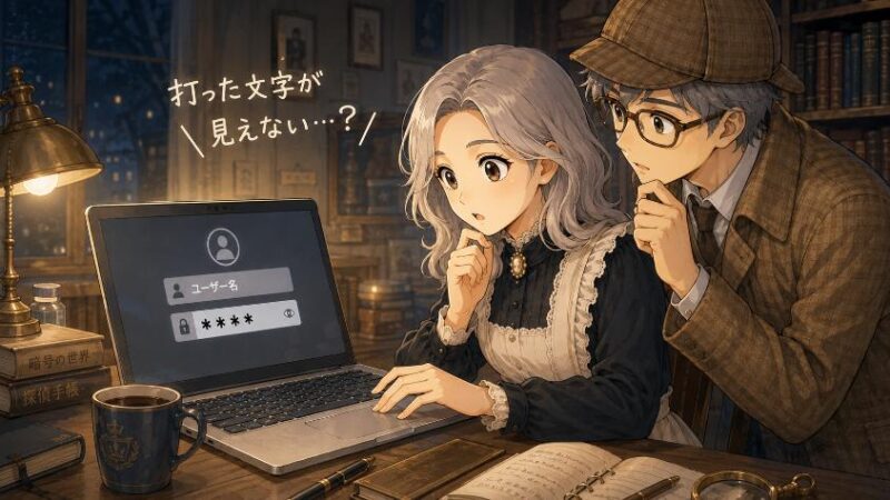 1.　謎　打ち込んだはずの文字が「****」に変わる