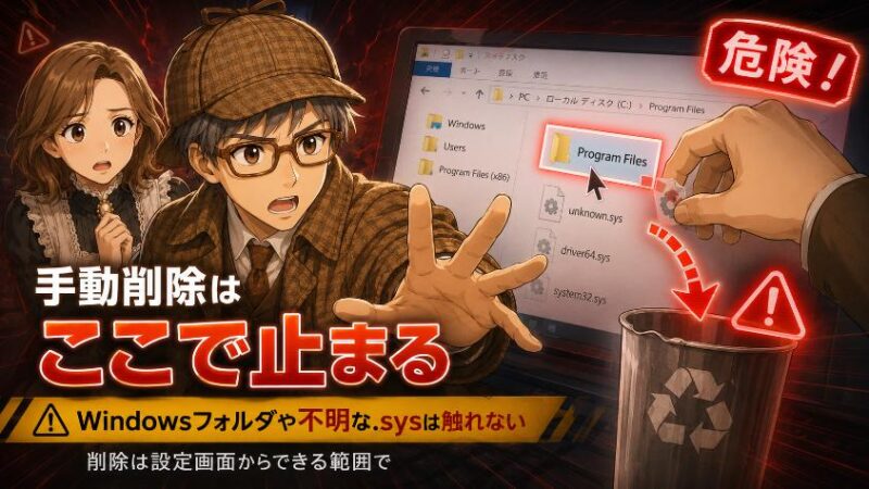 6.　やってはいけない削除　ここだけは手を出さない
