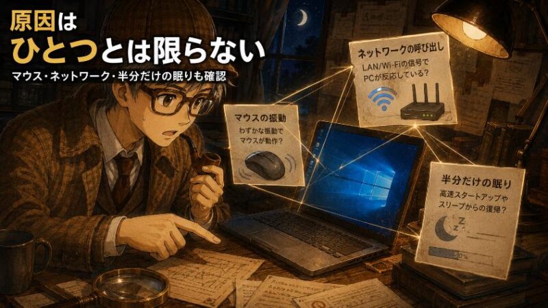 4. 容疑者は他にもいる マウスの振動・ネットワークの呼び出し・半分だけの眠り