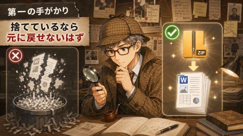 2. 第一の手がかり 捨てているなら、元に戻せないはずだ