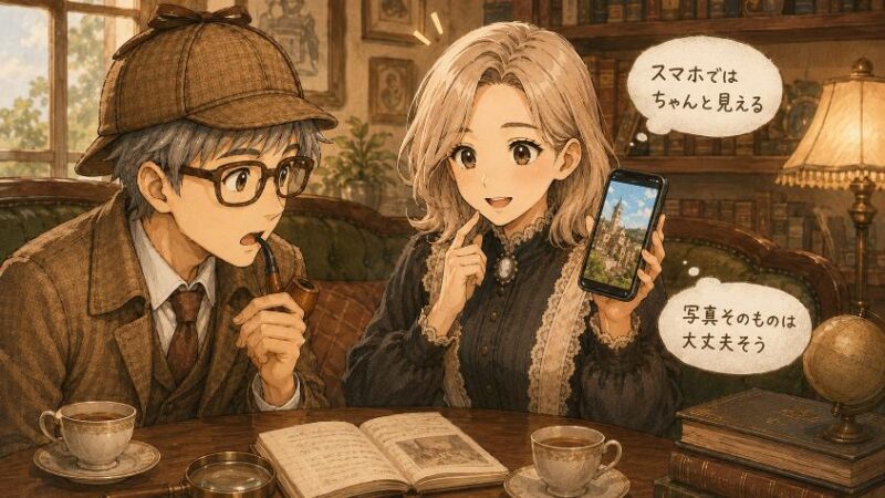 2.　第一の手がかり　スマホでは正しく見える　つまり壊れていない