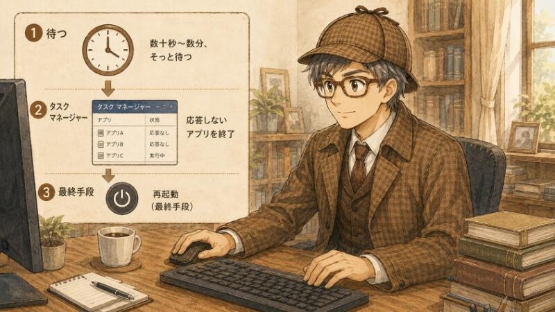 6. 固まったときの正しい手順 待つ→タスクマネージャー→最終手段