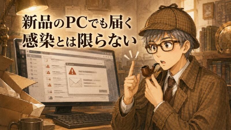 2. 第一の手がかり 新品のパソコンにも届く、つまり感染とは限らない
