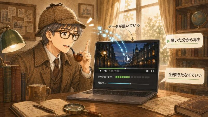 2.　第一の手がかり　全部ダウンロードしてから再生しているのではない