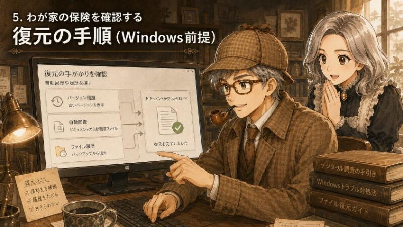5.　わが家の保険を確認する　復元の手順（Windows前提）