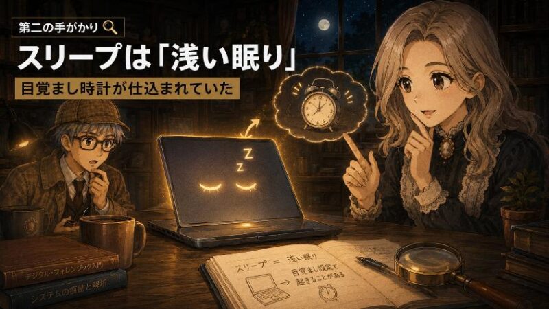 3. 第二の手がかり スリープは「浅い眠り」 目覚まし時計が仕込まれていた